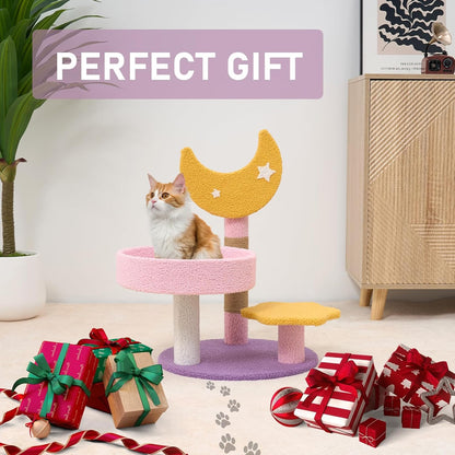 Small Cat Tree, Moon Star Cat Tree 23.5 in for Indoor Activity