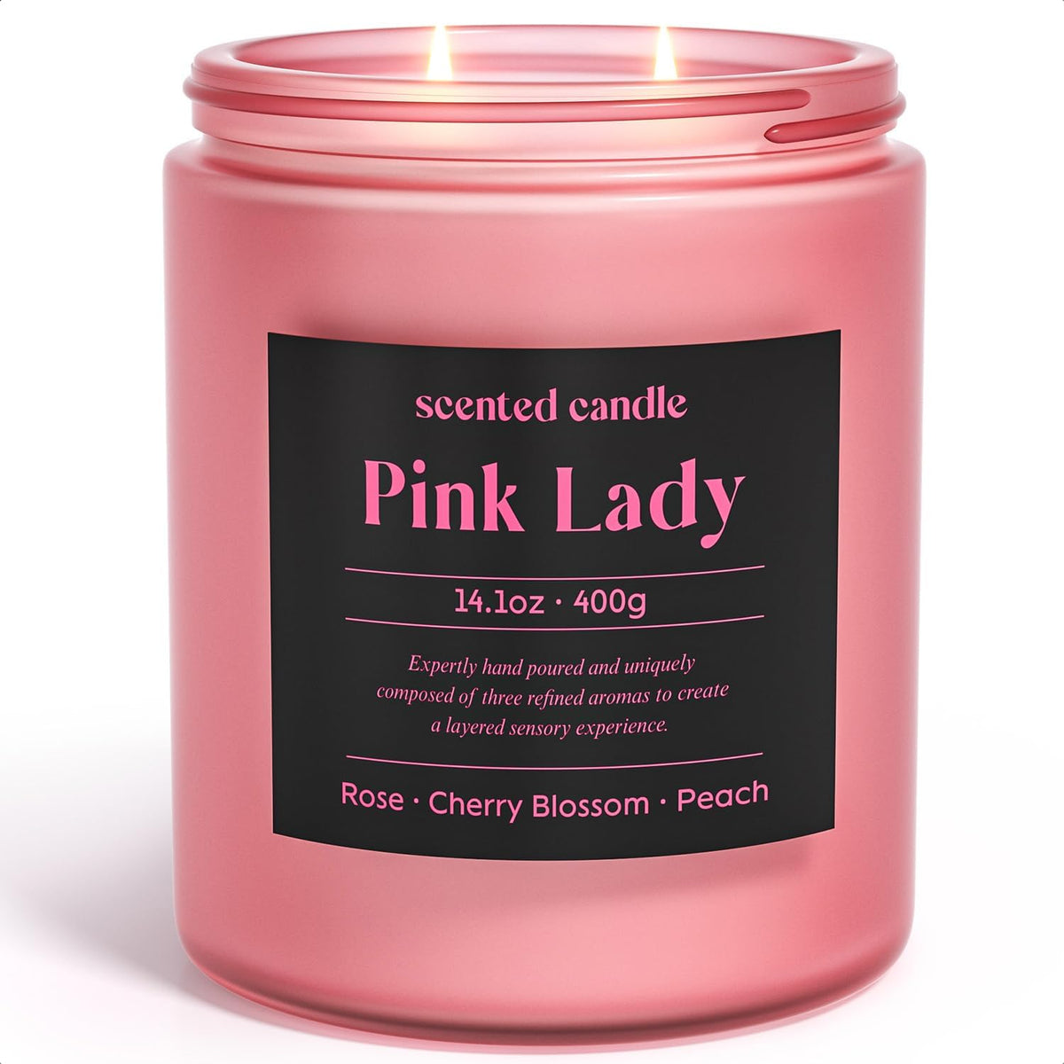 Candles for Women, 14.1 oz Scented Candles for Home, 2 Wicks Blended Scents Birthday Candles Gifts for Mom, Wife, Teachter, Girlfriend (Rose+Cherry Blossom+Peach)