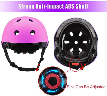 Adjustable Helmet for Ages 5-16 Kids Toddler Boys Girls Youth,Protective Gear with Elbow Knee Wrist Pads for Multi-Sports Skateboarding Bike Riding Scooter Inline skatings Longboard Roller Skate