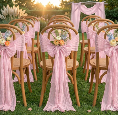 10 Pack Light Pink Cheesecloth Table Runner 22X120 Inch Gauze Table Runner