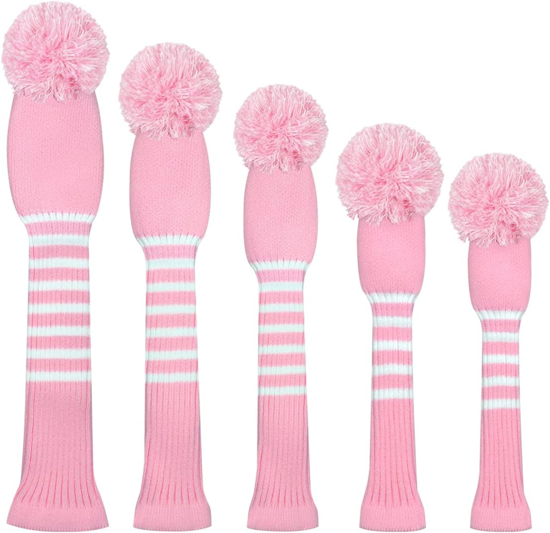 Stripes Golf Club Covers Set of 5 Fit for Driver Wood(460cc)*1, Fairway Wood*2,and Hybrid(UT)*2