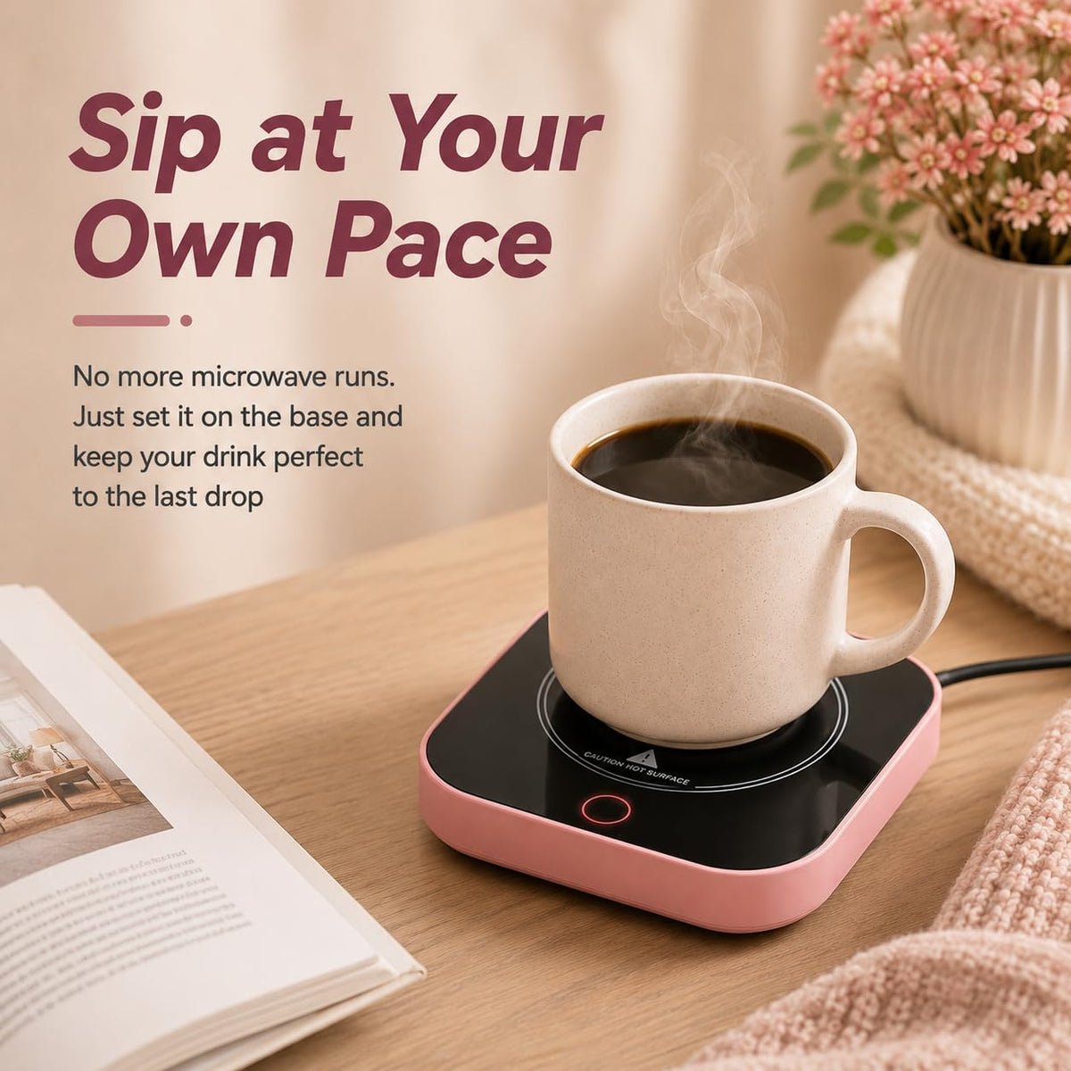 Coffee Mug Warmer for Desk, 3 Heat Settings, Auto Shut-Off