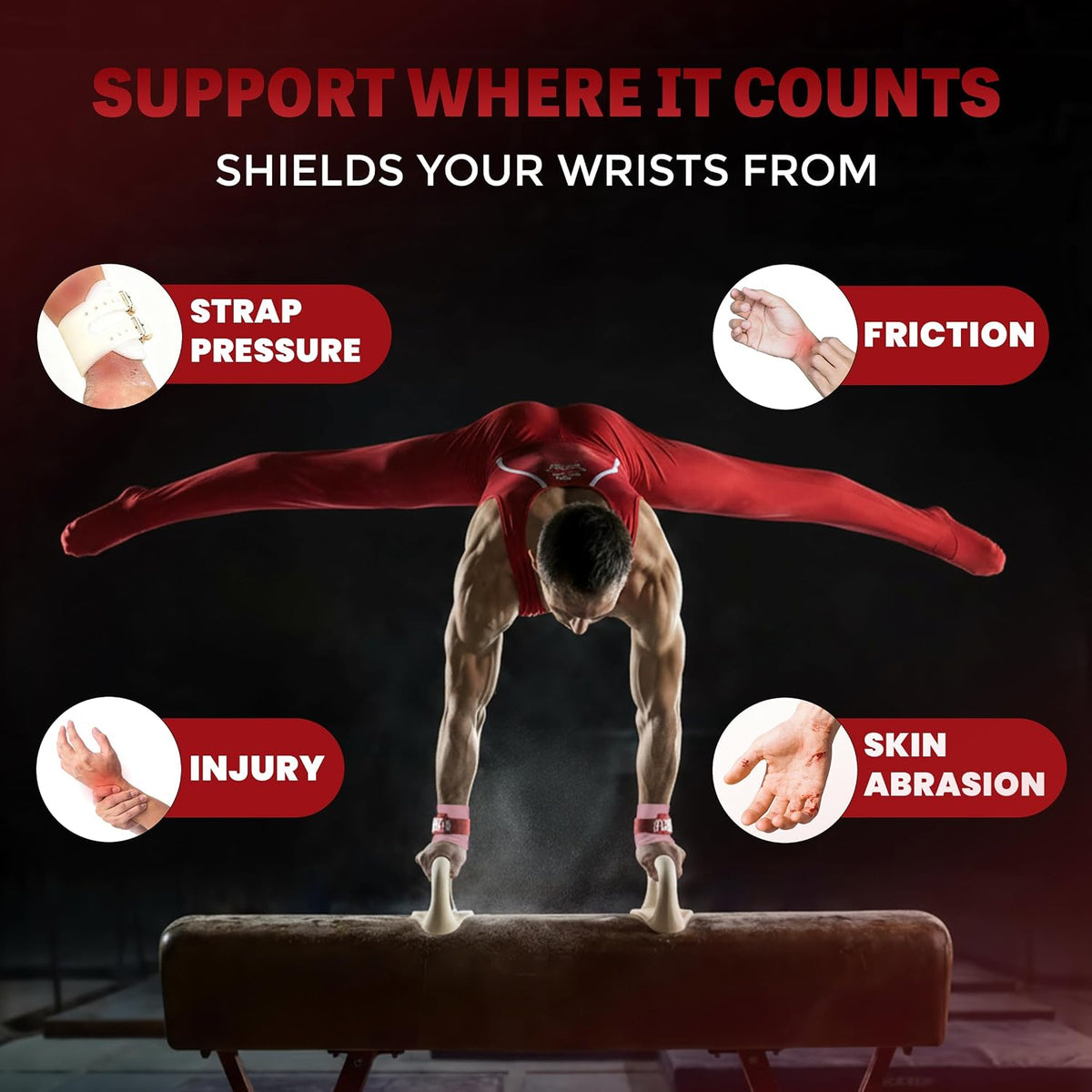 Reisport Gymnastics Wristbands, Unisex 5 Inch - Swiss Made