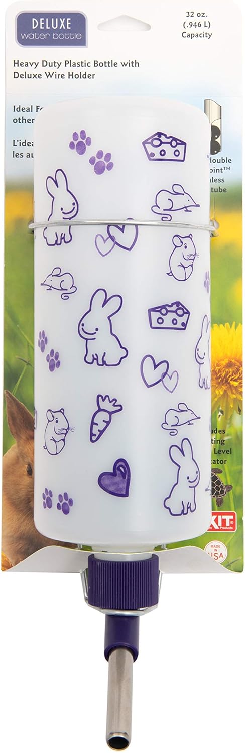 Lixit 32oz Weather Resistant Water Bottles with Heavy Duty Mount for Rabbits and Ferrets (Rabbits)