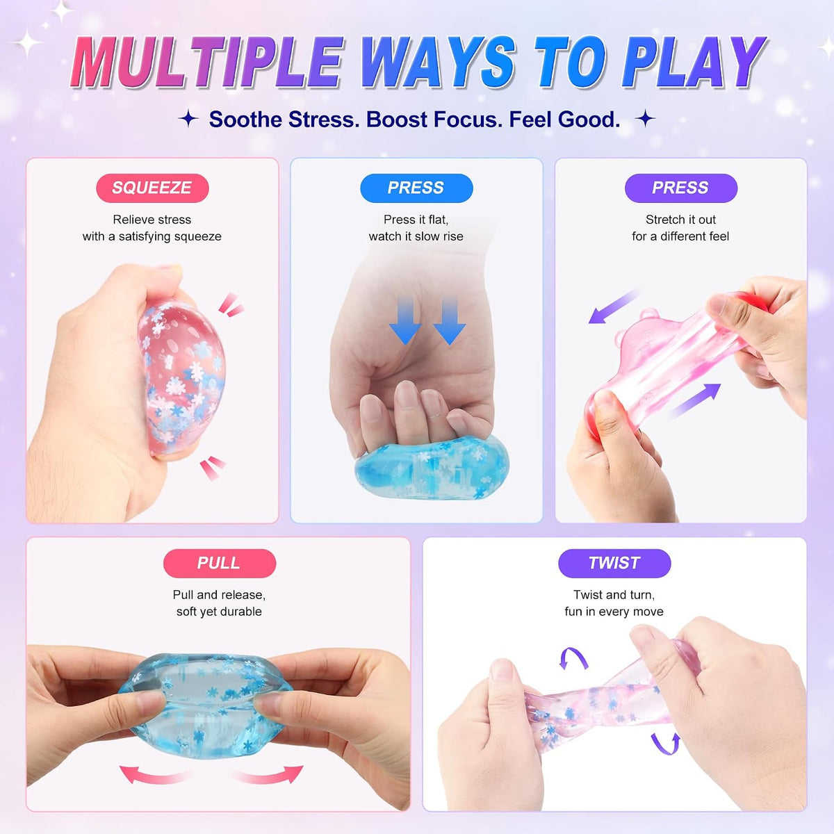 4Pcs Pink Taba Squishy Fidget Toys, Bear Cube Gummy Coconut Oil Stress Balls for Kids Adults, Squishies Cube, Sensory Toys Fidgets for Classroom Prize, Birthday Gifts Party Favors