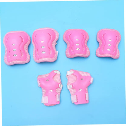 6-Piece Boys and Girls Protective Gear Set Adjustable Knee Pads Pads and Wrist Guards for Cycling and Skateboarding Lightweight Sturdy Pink