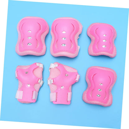 6-Piece Boys and Girls Protective Gear Set Adjustable Knee Pads Pads and Wrist Guards for Cycling and Skateboarding Lightweight Sturdy Pink
