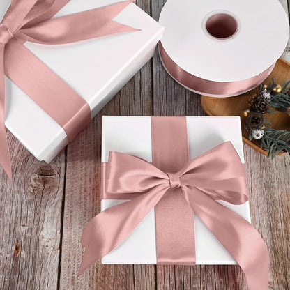 1-1/2 inch Wide 100 Yards Double Face Peach Satin Ribbon Fabric Ribbon for Gift Wrapping Very Suitable for Weddings Decoration Bouquet Balloons Arts Craft Sewing Hair Bow Invitation