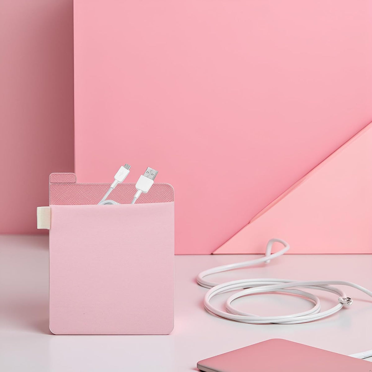 Pink External Hard Drive Holder - External Hard Drive Adhesive Carrying Case,Reusable Sleeve Storage Organizer Computer Hard Risk Bags and Cases for Battery Pack, Computers and Accessories