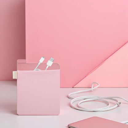 Pink External Hard Drive Holder - External Hard Drive Adhesive Carrying Case,Reusable Sleeve Storage Organizer Computer Hard Risk Bags and Cases for Battery Pack, Computers and Accessories
