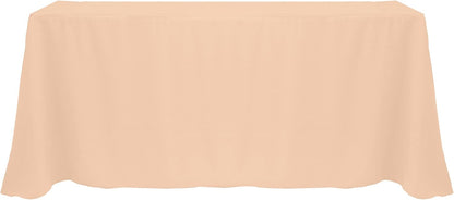 90x132-Inch Rectangular Polyester Linen Tablecloth, Peach