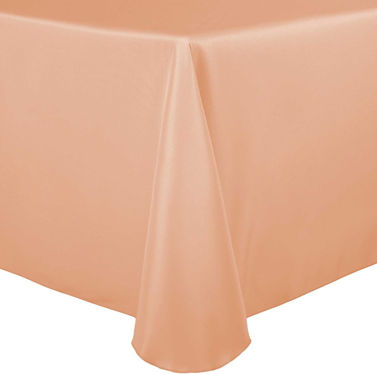 90x132-Inch Rectangular Polyester Linen Tablecloth, Peach