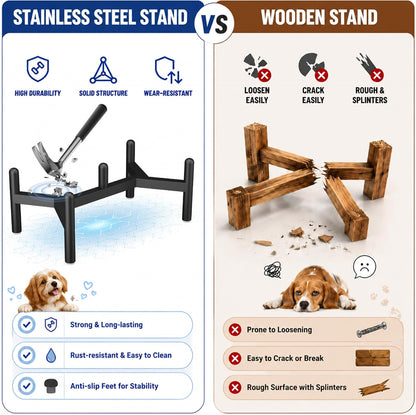 Raised Ceramic Dog Bowl Set with Stand, 3.5 Cups Elevated Dog Food Stand