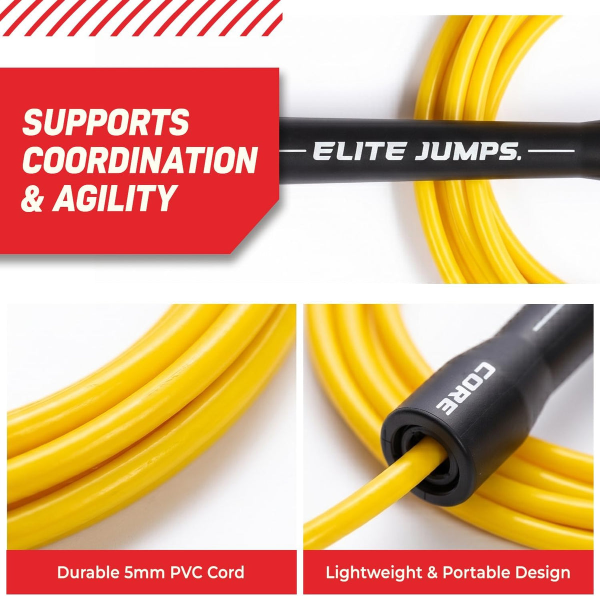 Elite Jumps Core 5mm, PVC Adjustable Skipping Rope