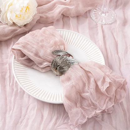 4 Pack Cheesecloth Gauze Napkins 17 * 17 Inch Wrinkled Decorative Cloth Napkins Rustic Boho Table Napkins for Thanksgiving Wedding Bridal Shower Baby Shower Xmas Party