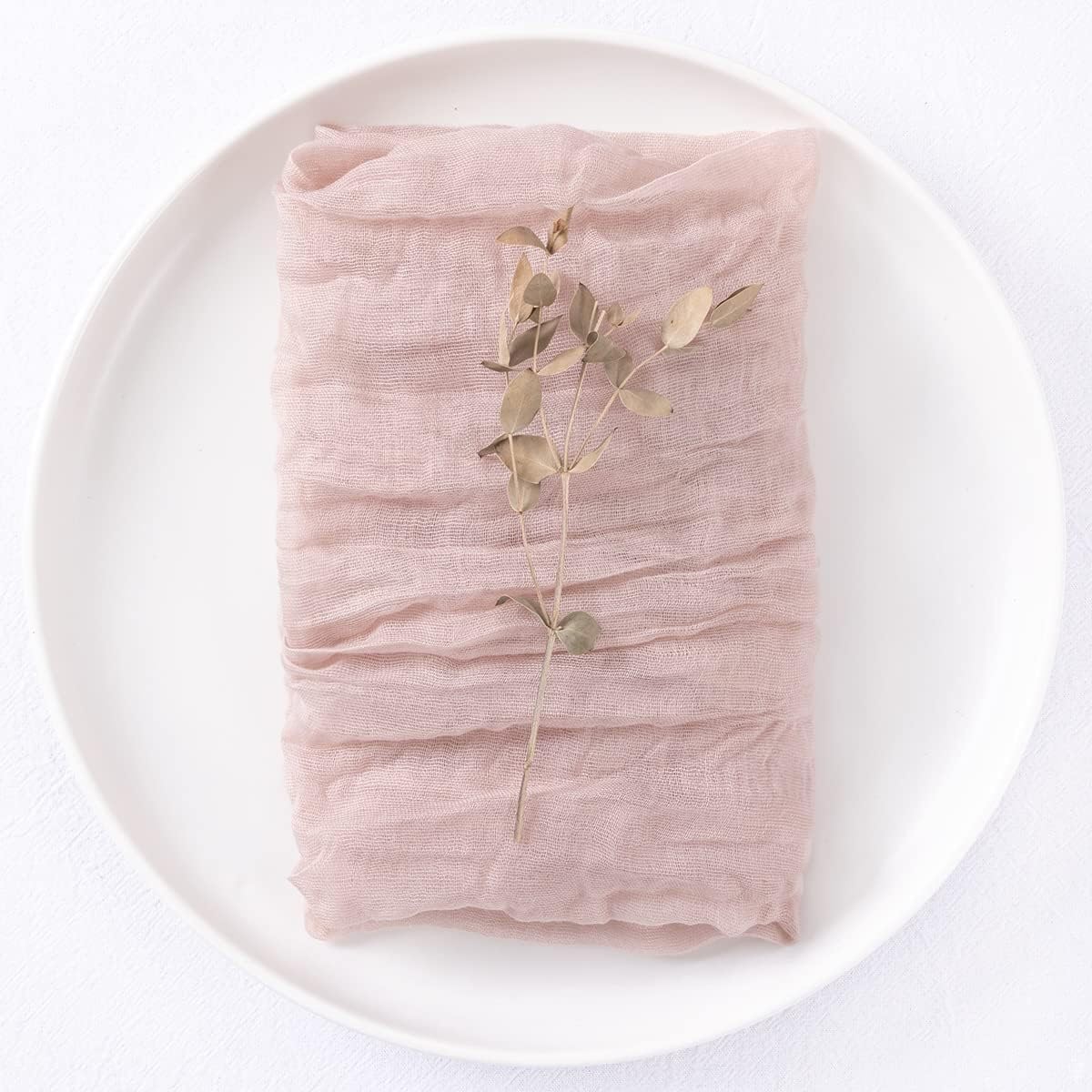 4 Pack Cheesecloth Gauze Napkins 17 * 17 Inch Wrinkled Decorative Cloth Napkins Rustic Boho Table Napkins for Thanksgiving Wedding Bridal Shower Baby Shower Xmas Party