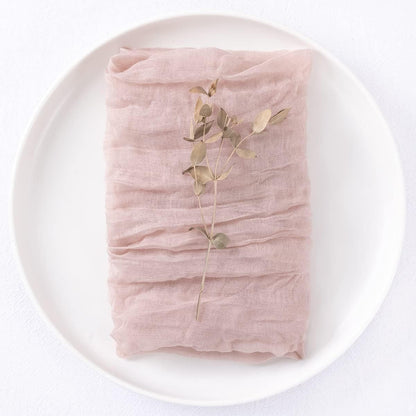 4 Pack Cheesecloth Gauze Napkins 17 * 17 Inch Wrinkled Decorative Cloth Napkins Rustic Boho Table Napkins for Thanksgiving Wedding Bridal Shower Baby Shower Xmas Party