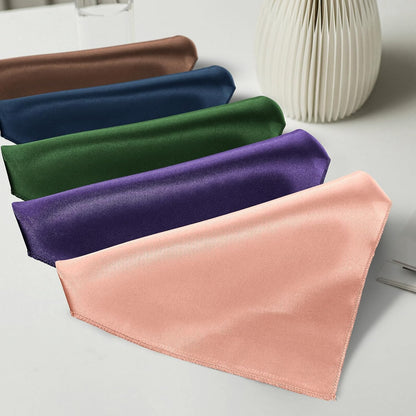 MILVOWOC 12 Pack Square Rose Gold Satin Napkins - 20 x 20 Inch Soft Silk Dinner Napkins for Weddings, Restaurants, Parties