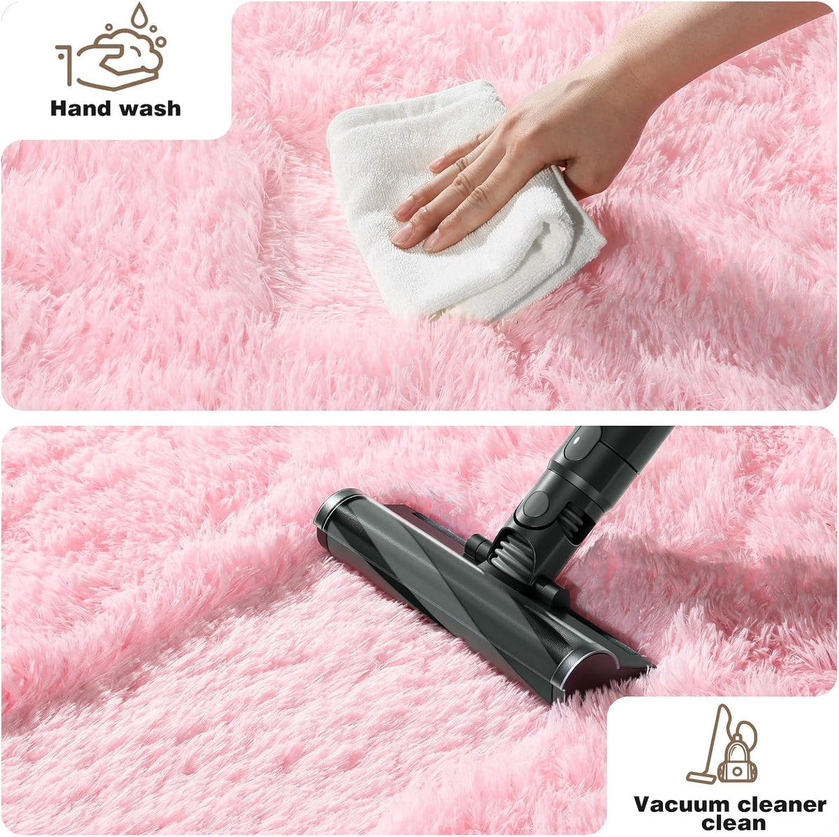 Pink Rugs for Bedroom, 4x6 Fluffy Small Area Rugs for Living Room