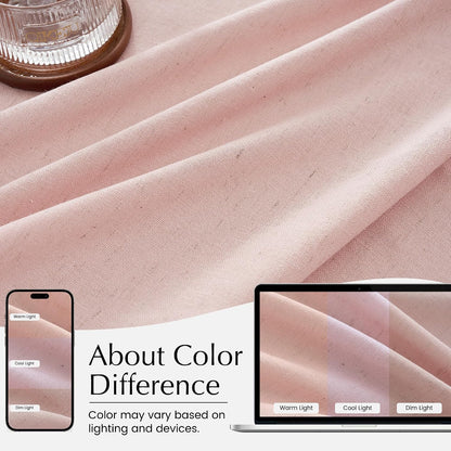 Light Pink Pinch Pleated Linen Kitchen Window Curtains