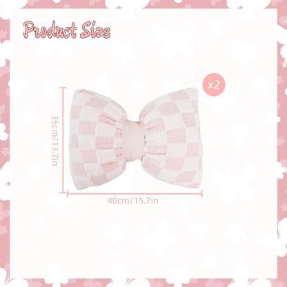 2 Pcs Pink Bow Pillow Big Bow Shaped Cushion Plush Car Lumbar Pillow Aesthetic Home Decor Throw Pillows for Room Bed Sofa Couch Decor