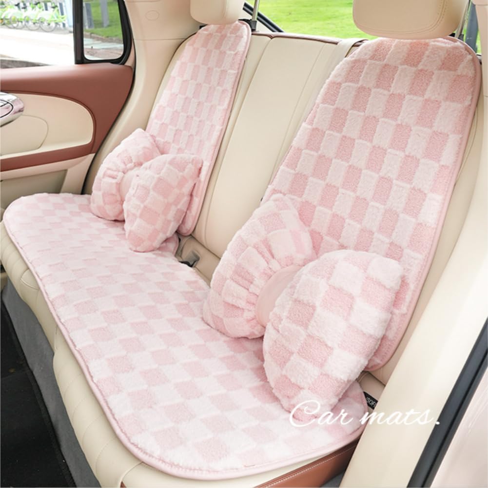 2 Pcs Pink Bow Pillow Big Bow Shaped Cushion Plush Car Lumbar Pillow Aesthetic Home Decor Throw Pillows for Room Bed Sofa Couch Decor