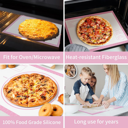 Non-stick Silicone Pastry Mat, Silicone Baking Mat with Measurements, Kitchen Counter Mat, Dough Rolling Mat, Oven Liner, Fondant Mat, Pie Crust Mat Silicone Bread Mat