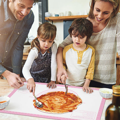 Non-stick Silicone Pastry Mat, Silicone Baking Mat with Measurements, Kitchen Counter Mat, Dough Rolling Mat, Oven Liner, Fondant Mat, Pie Crust Mat Silicone Bread Mat