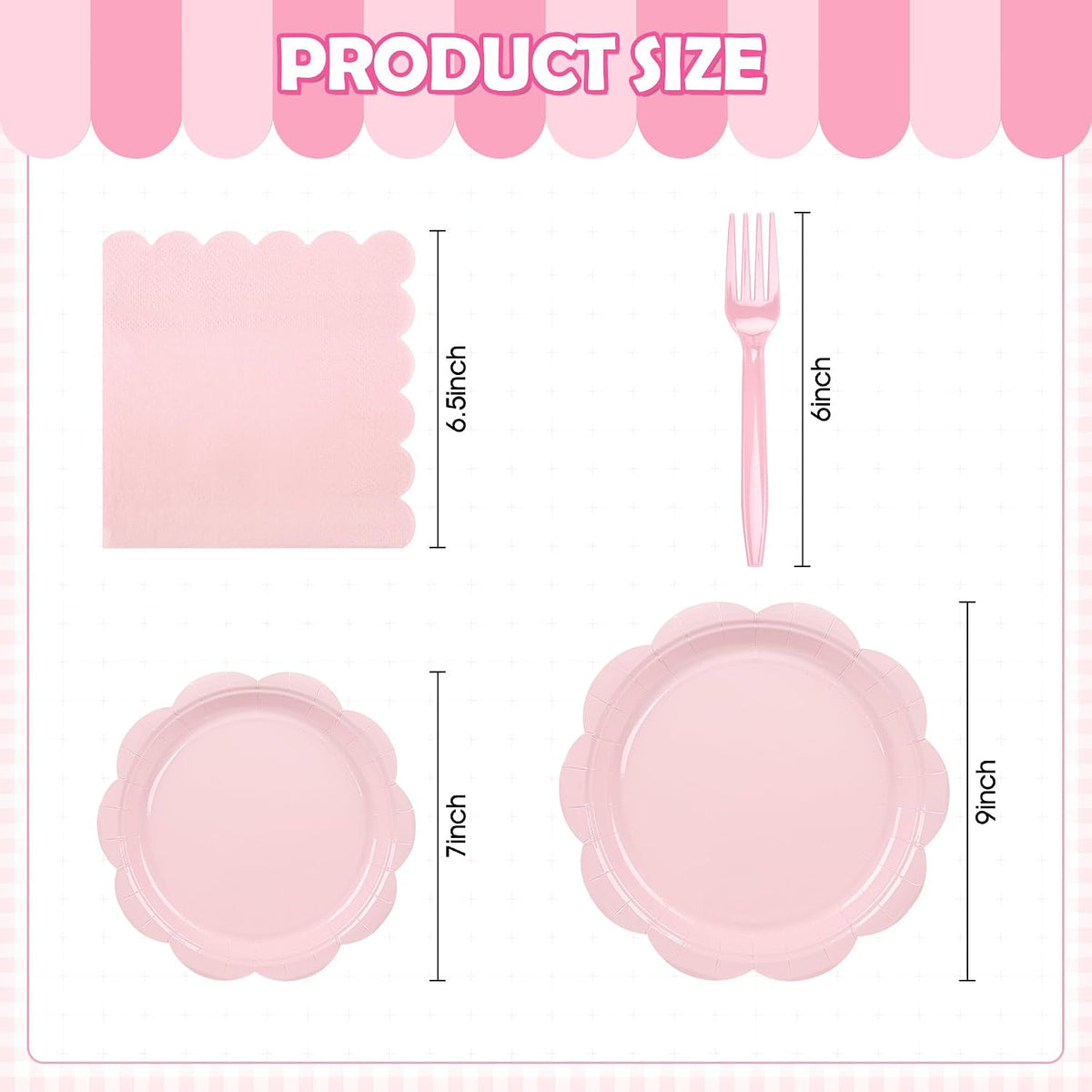 96 Pcs Pink Paper Plates and Napkins Set Party Supplies Serve for 24 Guests