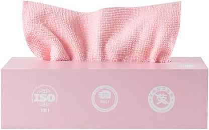 Microfiber Cleaning Cloths, Reusable Cleaning Towels in Box, Microfiber Lint Free Multi-Purpose Towel, Pink, 7.9''x7.9'' (20 Pieces)