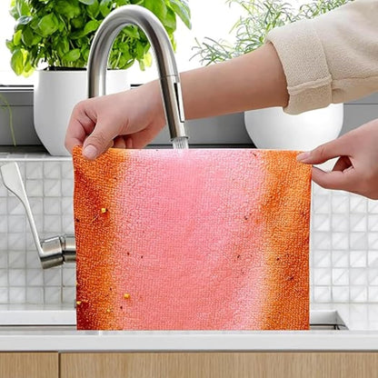 Microfiber Cleaning Cloths, Reusable Cleaning Towels in Box, Microfiber Lint Free Multi-Purpose Towel, Pink, 7.9''x7.9'' (20 Pieces)