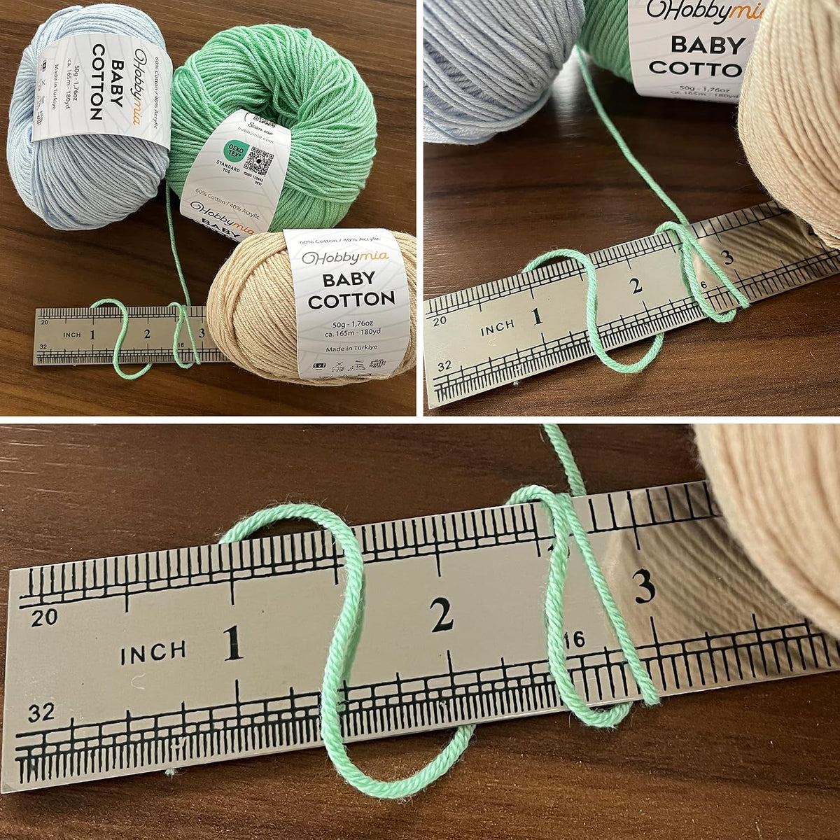 Baby Cotton Yarn – Sport Weight - 50g/180yds (Light Pink, 1 Ball)