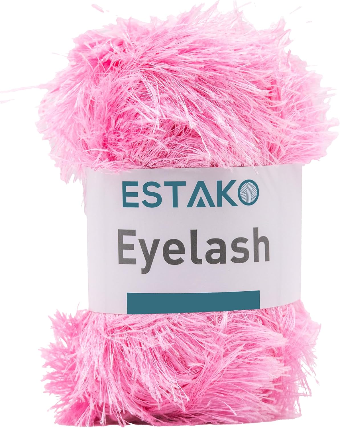 Eyelash Yarn, Soft Fuzzy Faux Fur for Crochet and Knitting, Pink