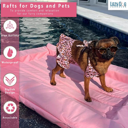 Dog Pool Float, Raft for Dogs and Pets - Semi-Submersible to Keep Your Dog Cool - Lake, Pool, River and Boat (Large, Pink)
