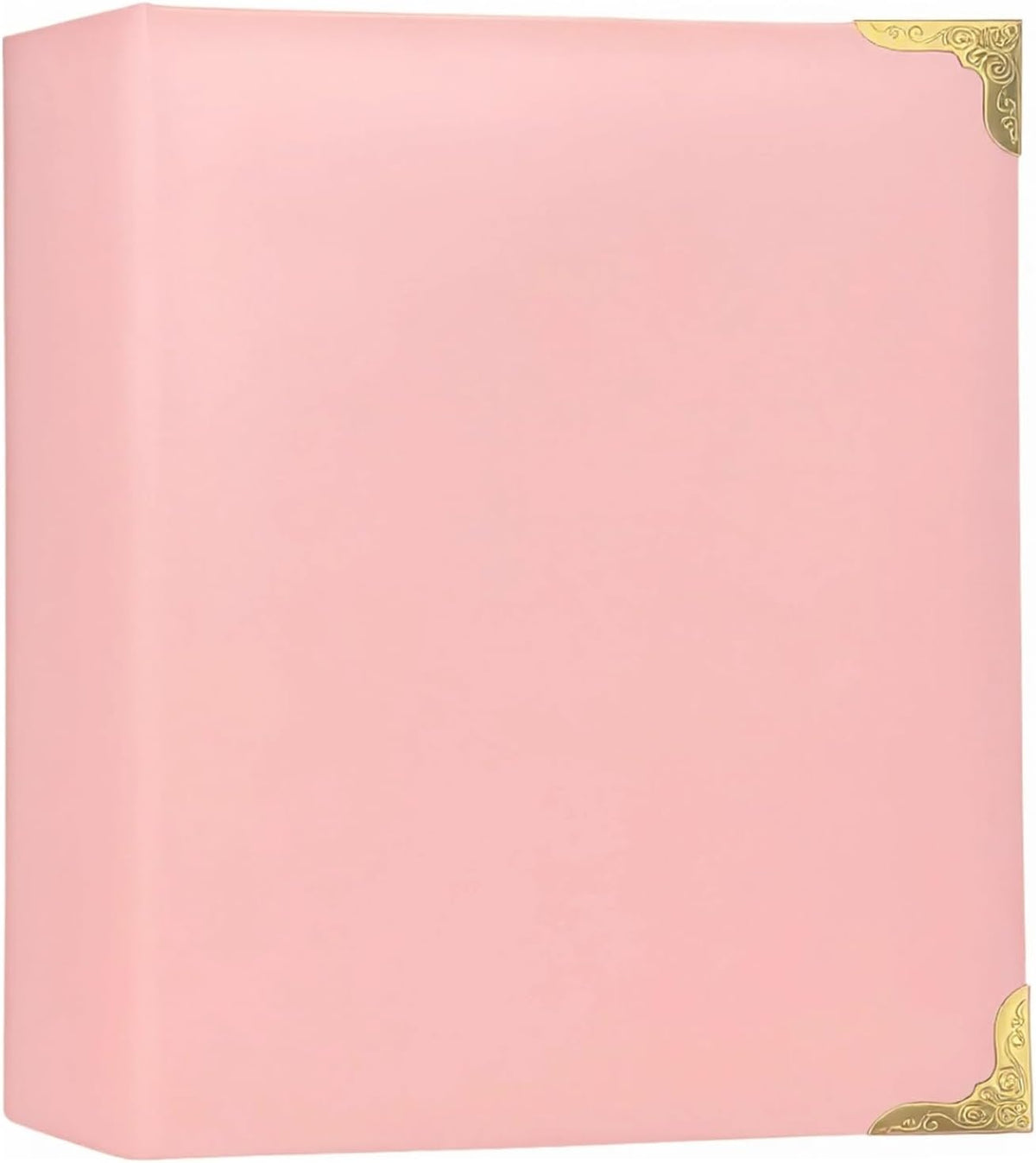 Hardback Leather 3 Ring Binder, 1.3 Inch D Ring, Three Ring Binders Fits 8.5" x 11", Corner Protectors, PU Leather Cover, for Photo Album, Home, Professional Office & School Supplies, Pink