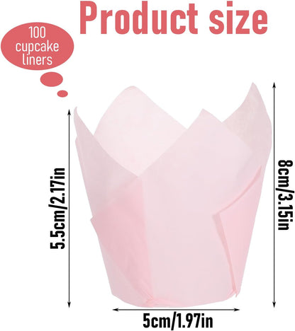 Pink Cupcake Liner 100pcs Tulip Muffin Liner Muffin Liner Holder