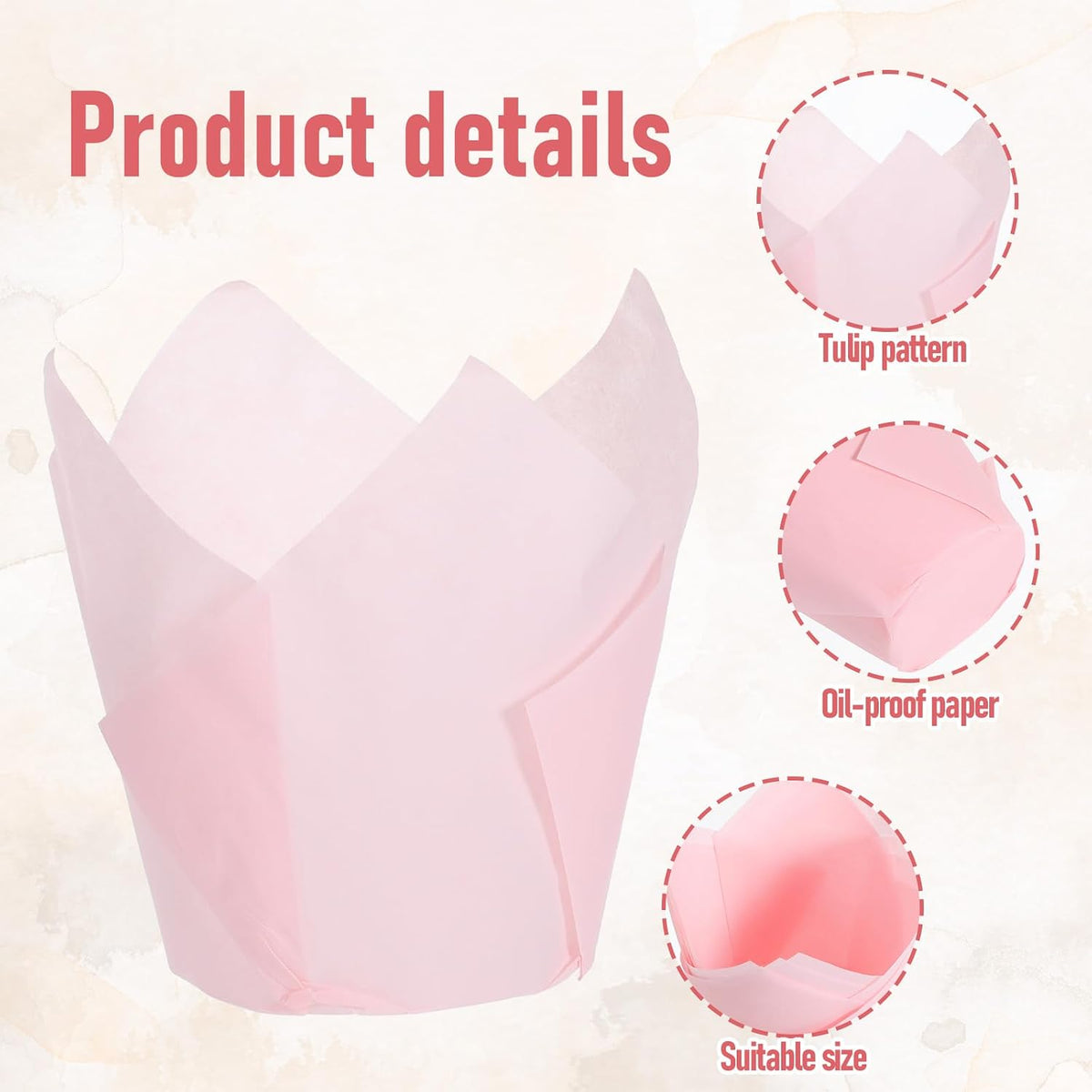 Pink Cupcake Liner 100pcs Tulip Muffin Liner Muffin Liner Holder