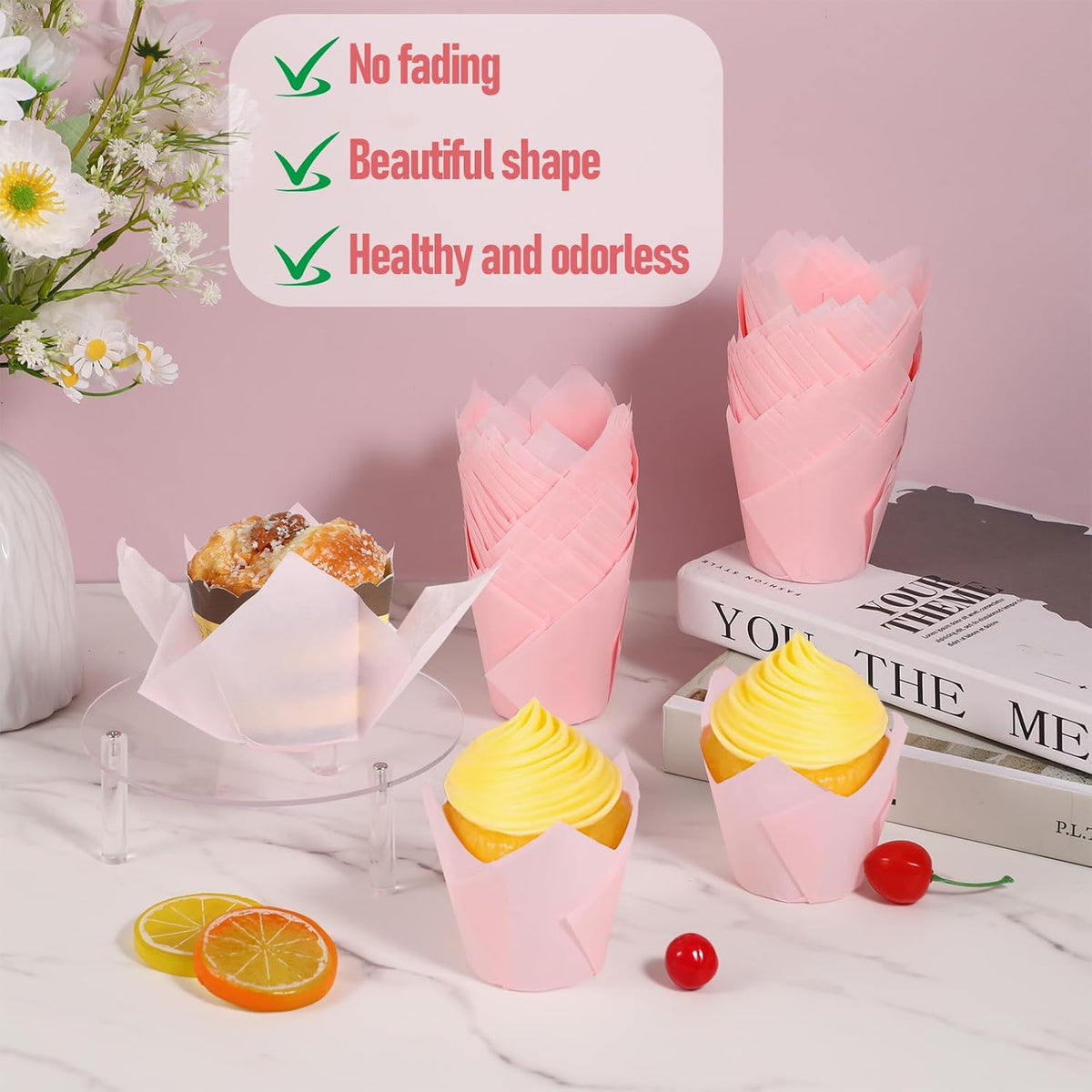 Pink Cupcake Liner 100pcs Tulip Muffin Liner Muffin Liner Holder