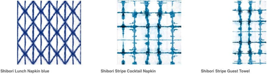 Boston International IHR 3-Ply Paper Napkins, 16-Count Guest Size, Shibori Stripe