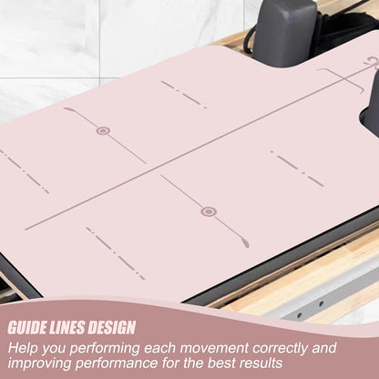 Soft Pilates Reformer Mat - 3.5mm Thick Pilates Reformer Cover Mats with Position Line & Non-Slip Rubber Backing, Sweat-Wicking and Quick-Drying Exercise Mat for Yoga Fitness
