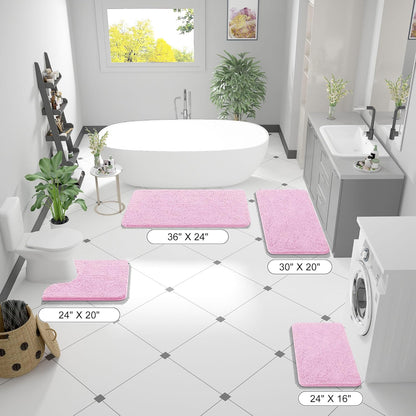 Toilet Rugs U-Shaped 24x20, Soft Absorbent Chenille Contour Rugs