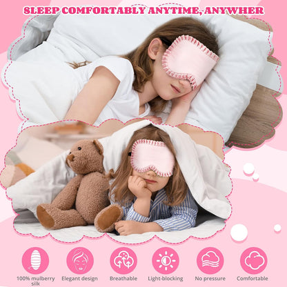 Kids Sleep Mask, Mulberry Silk Eye Mask with 100% Silk on Both Sides