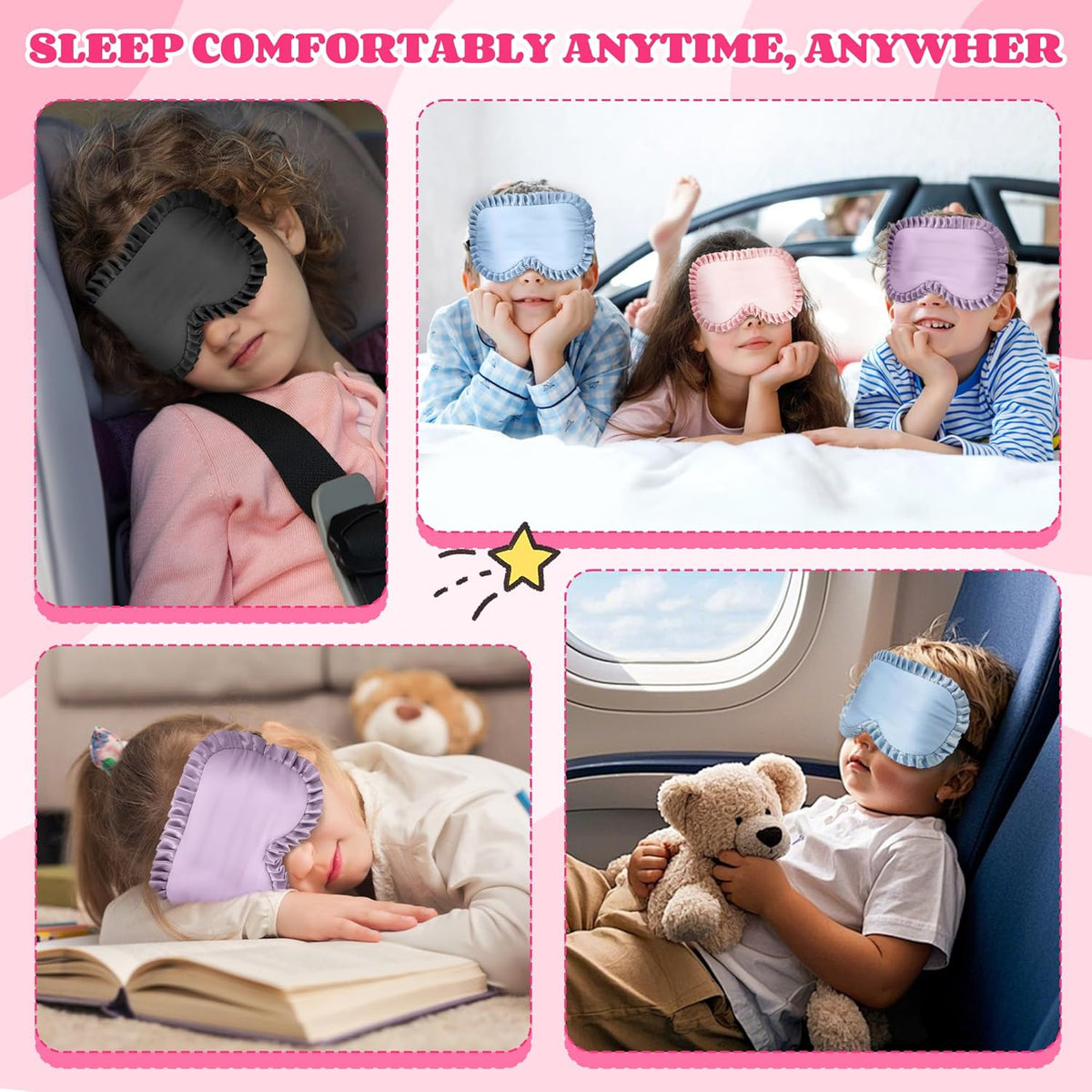Kids Sleep Mask, Mulberry Silk Eye Mask with 100% Silk on Both Sides