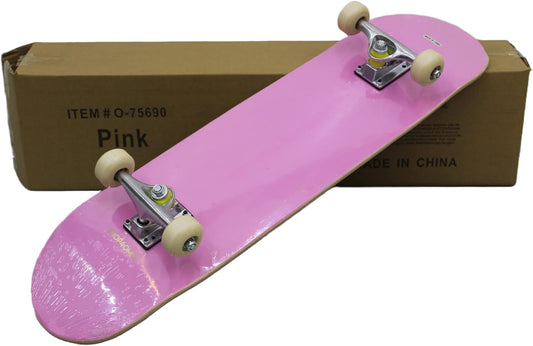 Sports Complete Full Size Standard Maple Deck Skateboard (Pink)