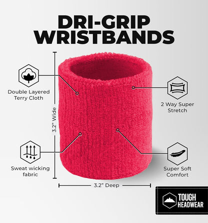 Sports Sweatbands - Arm Bands for Wrists, Sweat Absorption for Men & Women