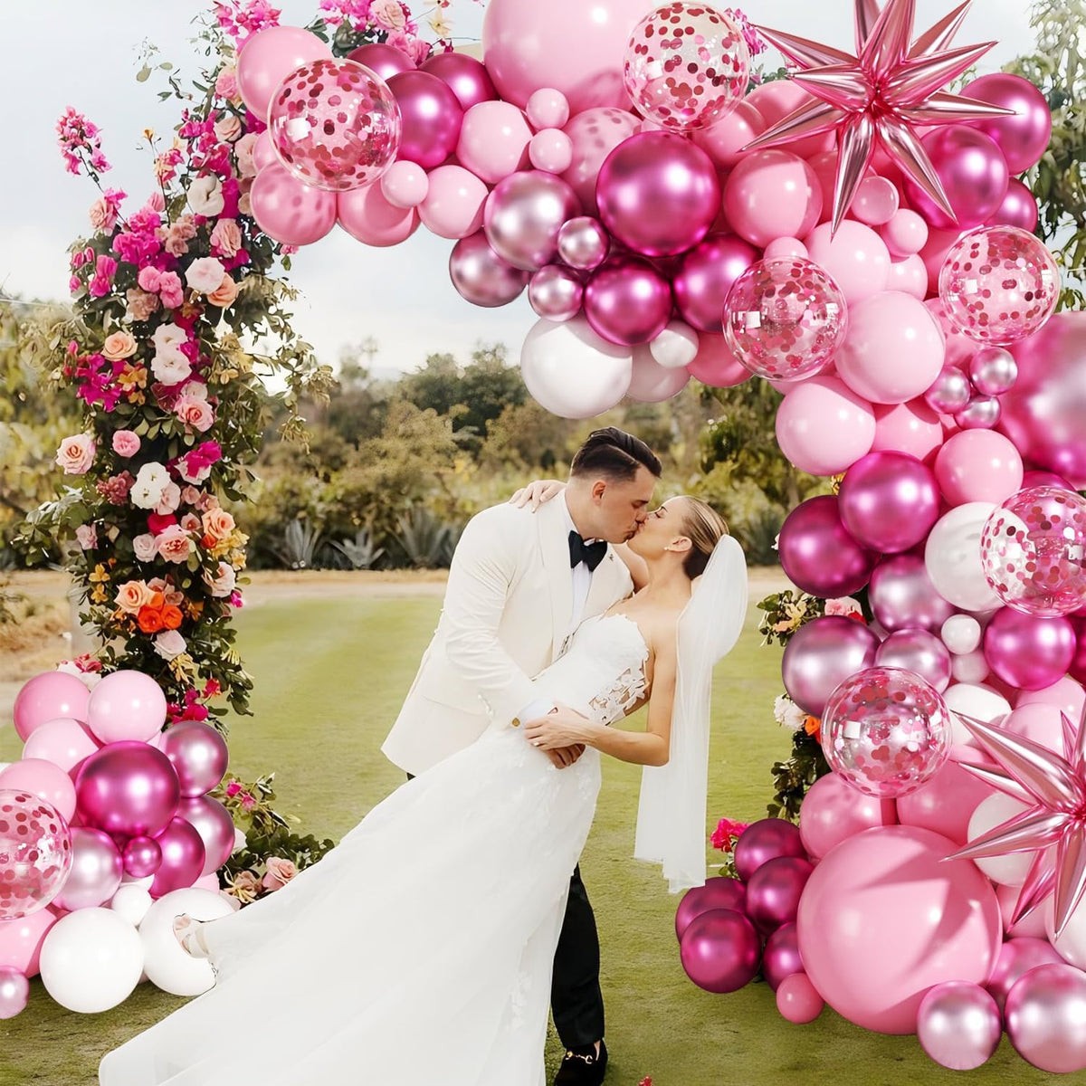 Pink Balloon Garland Arch Kit for Birthday Decorations