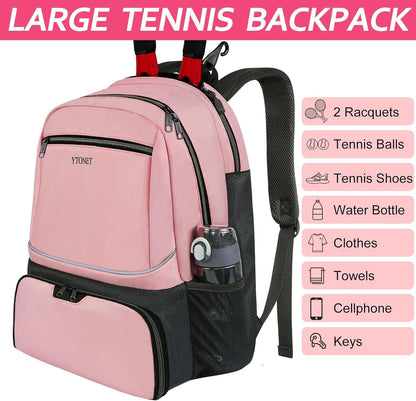 Tennis Bag Tennis Backpack for Women Men 2 Rackets