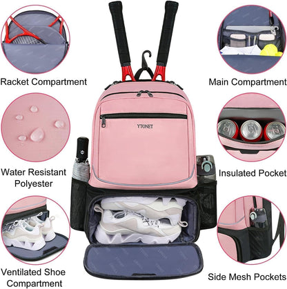 Tennis Bag Tennis Backpack for Women Men 2 Rackets