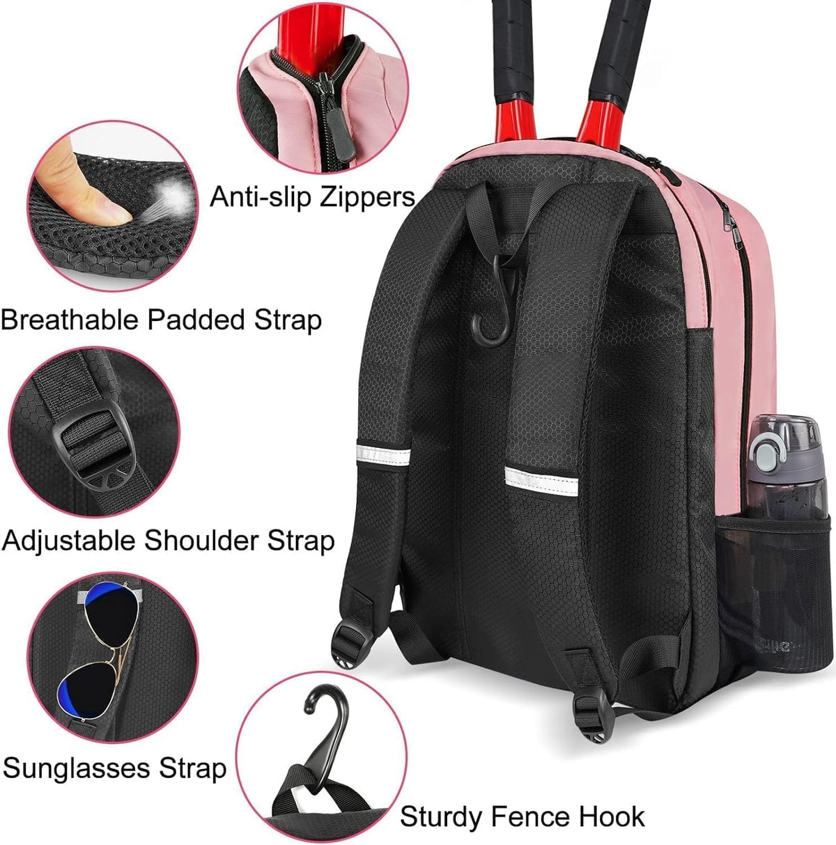 Tennis Bag Tennis Backpack for Women Men 2 Rackets