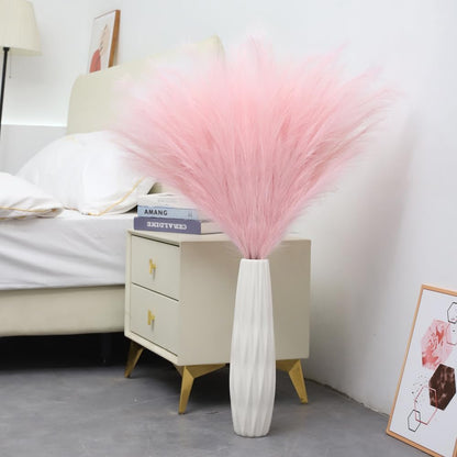 43" Faux Pampas Grass Decor 8 Pcs Tall Pink Pampas Grass for Floor Vase